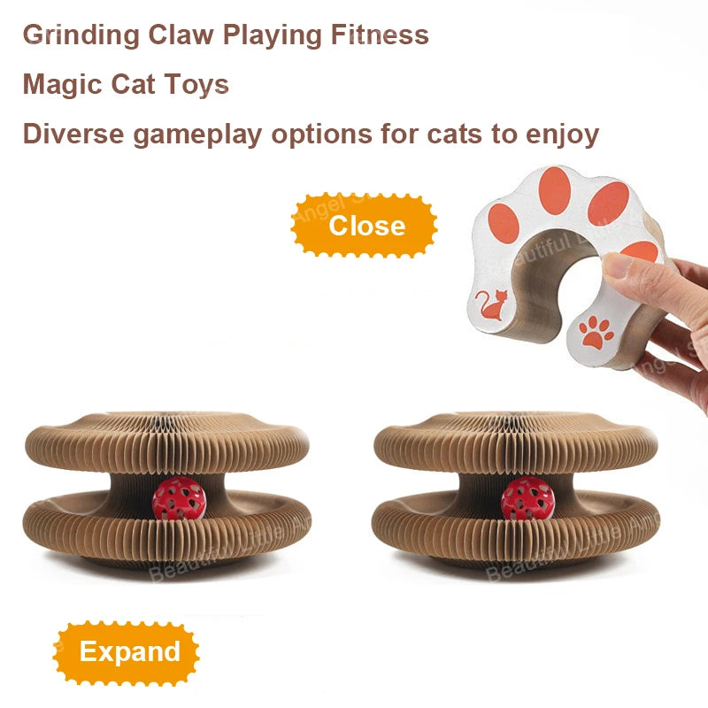 Rundes Kratzbrett für Katzen mit Spielball für Krallenpflege und Spaß