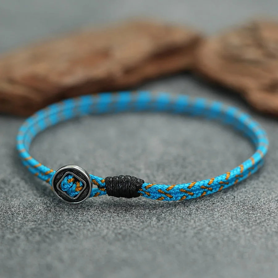 2mm Doppelschicht Geflochtenes Seil Armband Unisex Glücksarmband Bunt