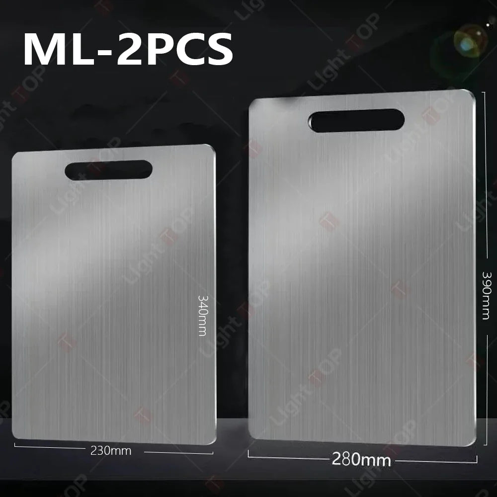 Doppelseitiges Edelstahl Schneidebrett für Obst Fleisch und Gemüse