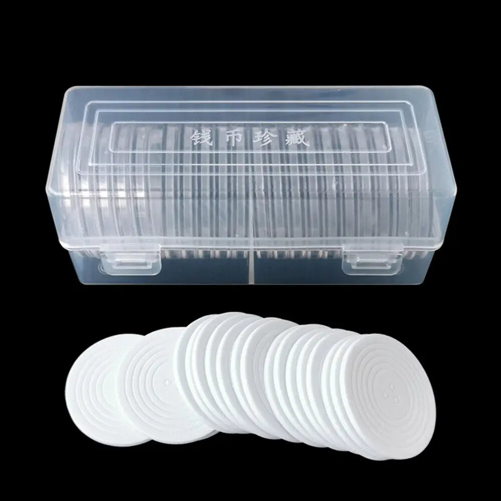 20 Münzkapseln 46 mm Aufbewahrungsbox Kunststoff Behälter Organizer