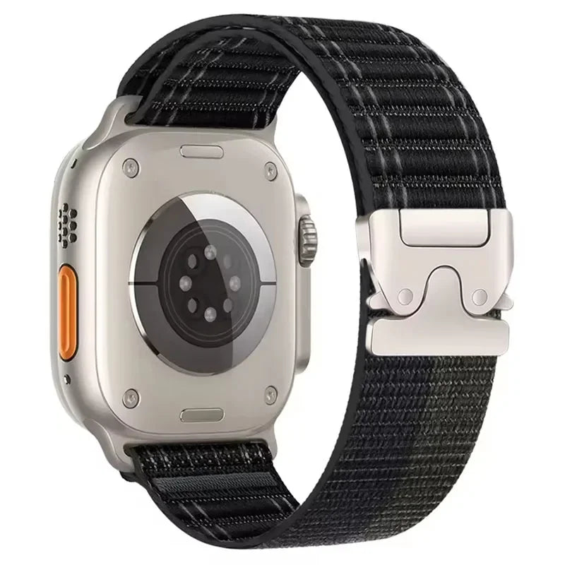 Elastisches Nylon Armband 38-49mm für Smartwatches mit Fallschirmschnalle Sport