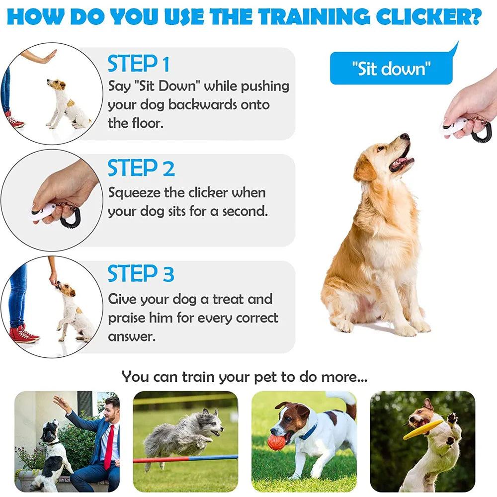 2er Set Hundetraining Clicker mit verstellbarer Handschlaufe für Haustiere