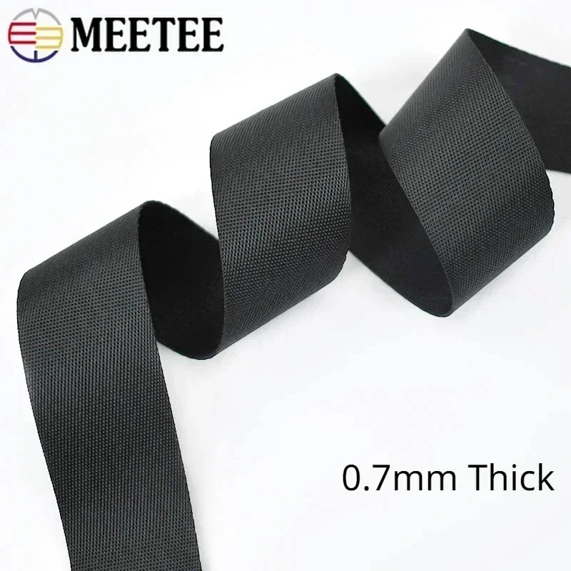5m Schwarz Nylon Gurtband 10-100mm für Rucksack, Gürtel, DIY Nähen