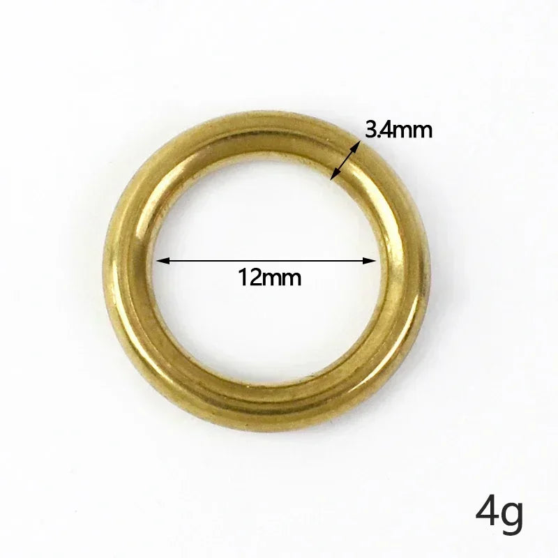 O-Ring aus massivem Messing, nahtlose Ringe für Gürtel und Schlüssel
