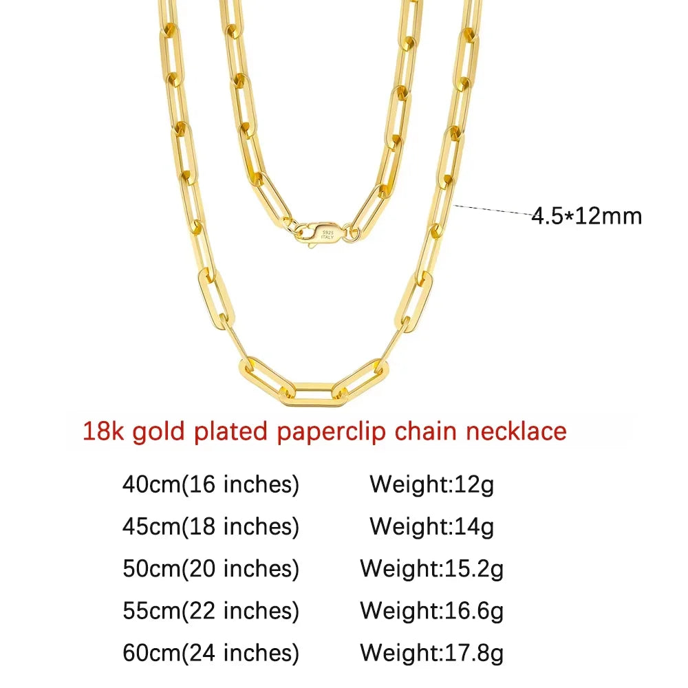 Orsa Jewels 14K vergoldete 925er Sterlingsilber Halskette Büroklammer