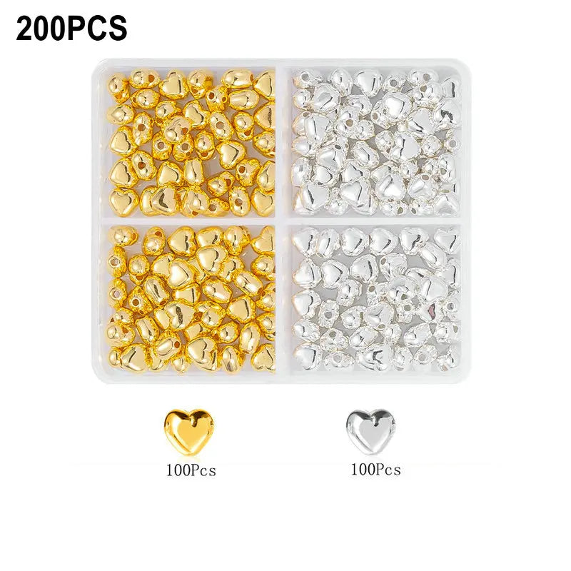 4 Farben CCB Spacer Perlen Kit mit 6 Stilen für Schmuck DIY Handwerk