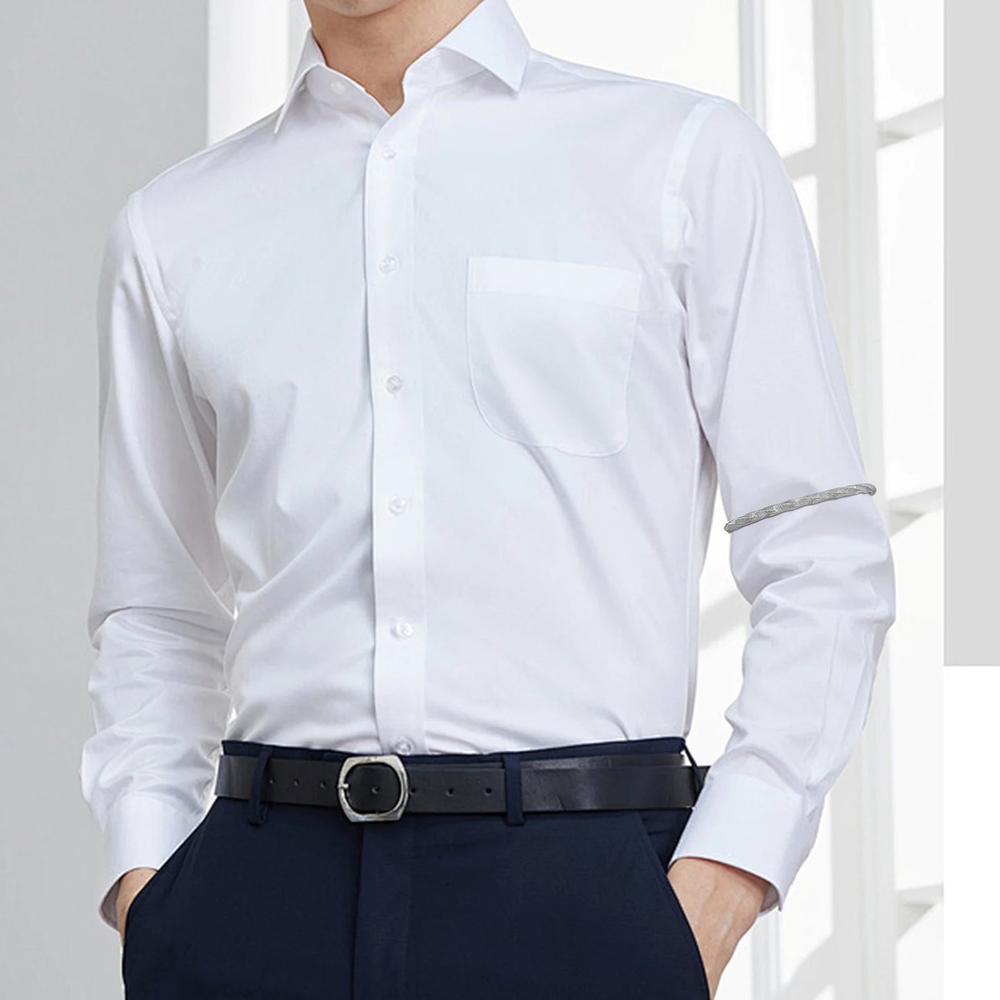 Elastisches Edelstahl Mobius Armband für Herren 6mm Breite