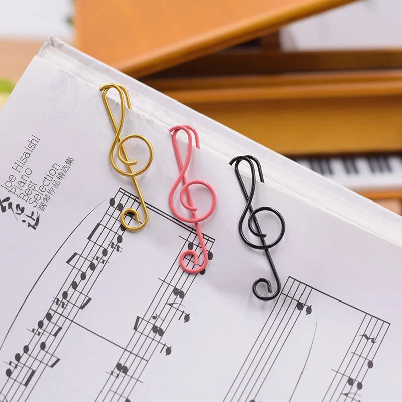 20 niedliche Musik-Büroklammern aus Metall – kawaii Stil für Büro - Schule