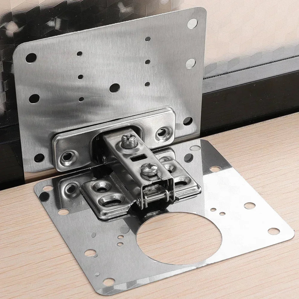 Edelstahl Reparaturplatten Set für Schranktürscharniere Möbel Kleiderschrank