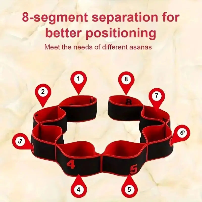 Elastisches Widerstandsband mit 8 Ringen für Pilates und Heimfitness - Yabubest - Home & More