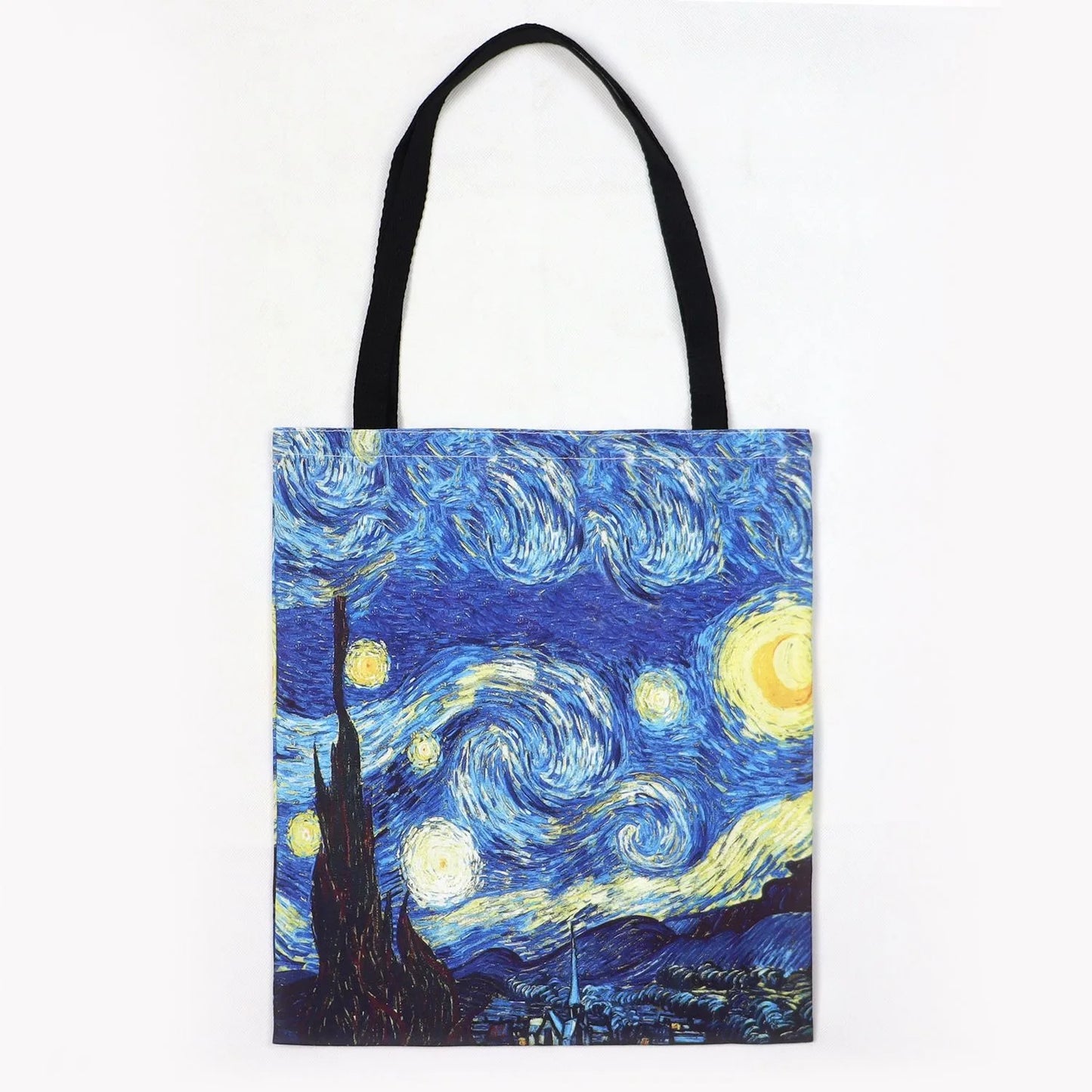 Leichte Umhängetasche Canvas Optik mit Van Gogh Kunst Motiven