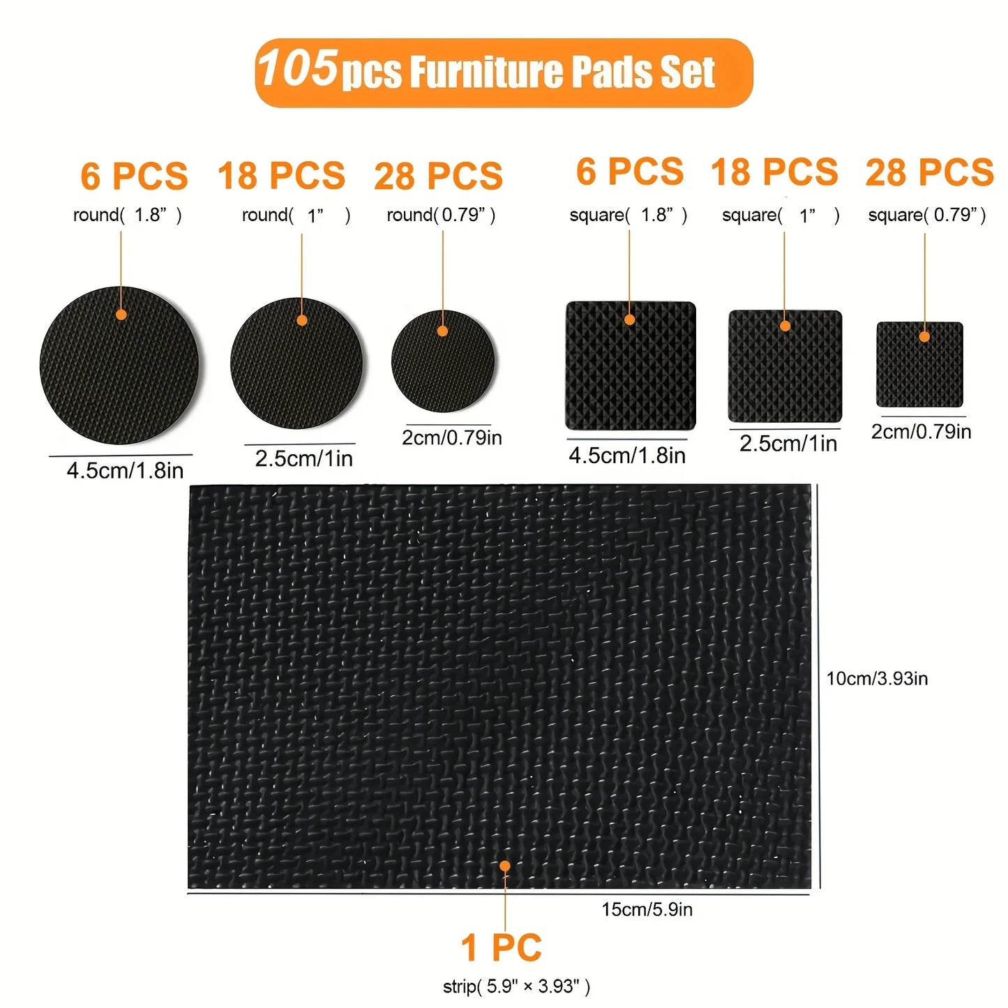 Selbstklebende Gummipolster für Möbel Rutschfester Bodenschutz Dämpfer