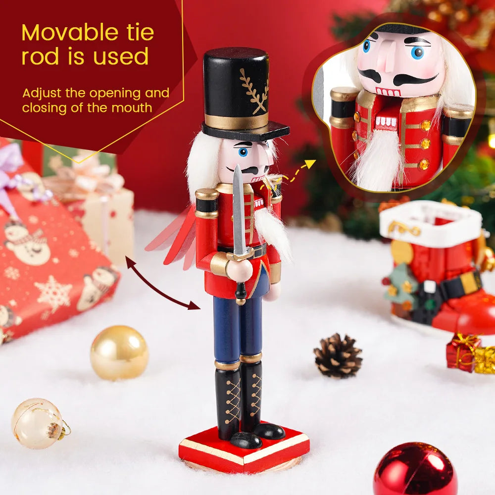 30 cm Holz Nussknacker Marionette Soldat Dekoration