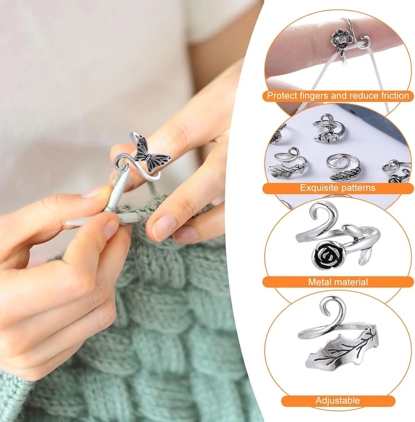 Einstellbare Häkeln Spannung Ringe 2er Set Garn Führungsringe