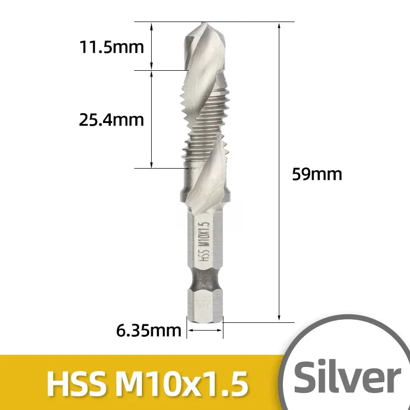 Titanbeschichtete HSS Gewindebohrer Set M3-M10 für präzises Gewindeschneiden
