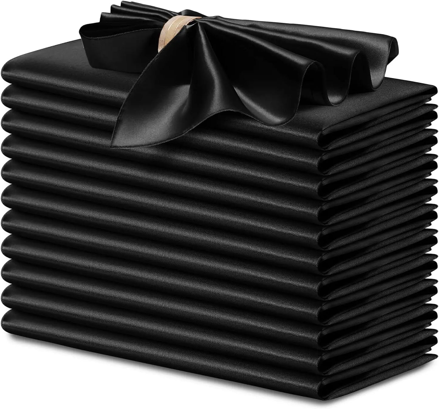 12 rote Satin Servietten 30x30 cm waschbar seidig weich für Event Deko