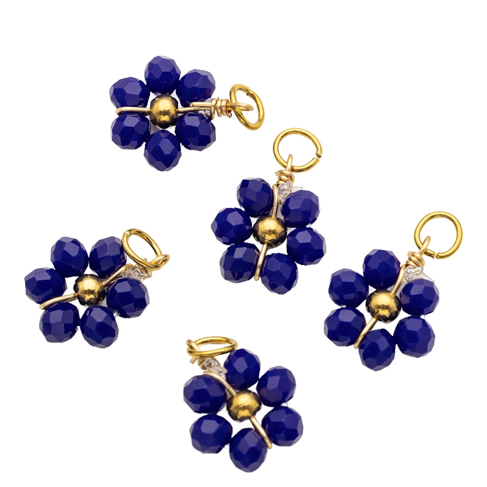 10er Set Edelstahl Blumen Charms für DIY Schmuckherstellung 10x16 mm