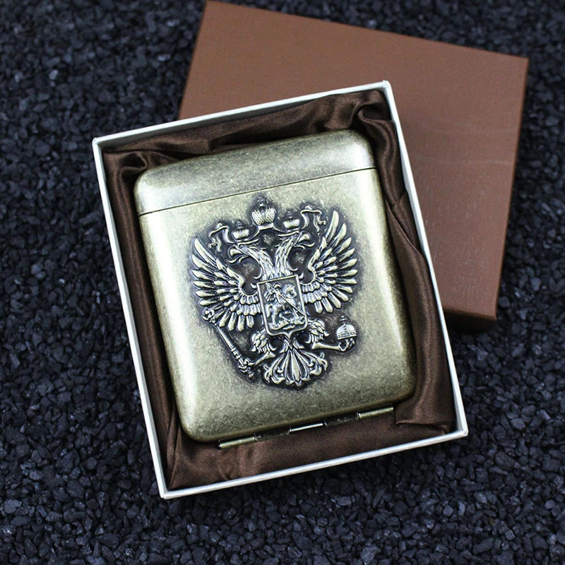 Metall Zigarettenetui mit Adler Muster für 20 Zigaretten