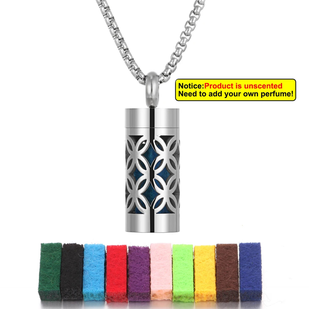 Edelstahl Aromatherapie Anhänger mit Engelsflügel Design