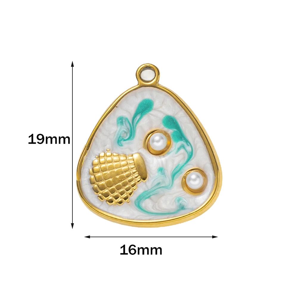 5-teiliges Edelstahl Charms Set Seestern golden für Schmuck DIY