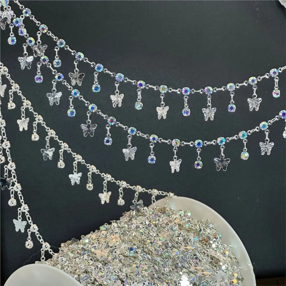 1 Meter Kupferkette mit Schmetterling Charms für DIY Schmuckherstellung