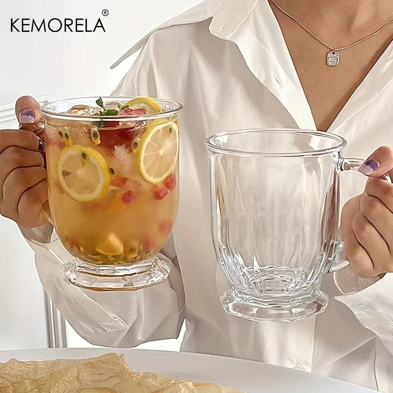 KEMORELA Retro-Wasserbecher mit großem Fassungsvermögen, 480/600/650 ml, Saft, Kaffee, Milchbecher, geeignet für Restaurant, Nachmittag, Whisky, Dekorieren-Yabubest - Home & More