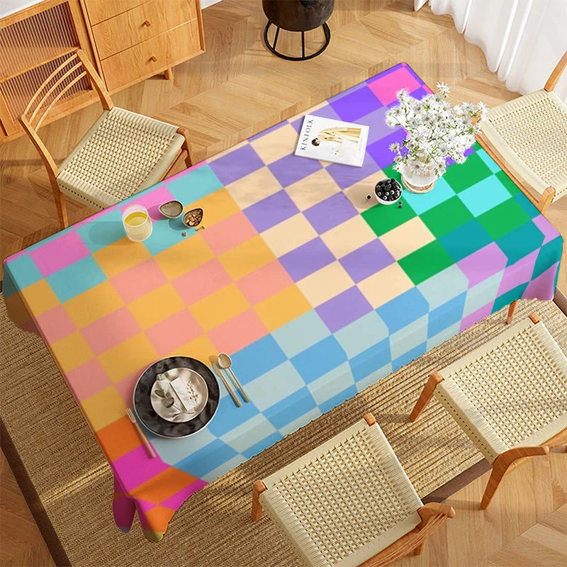 Abstrakte rechteckige Tischdecke aus Polyester wasserabweisend