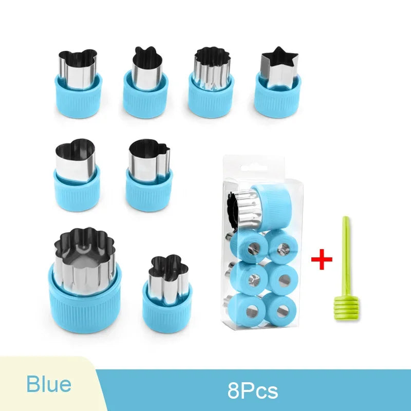 6/8/10-teiliges Set Edelstahl Obstschneider und Prägeform