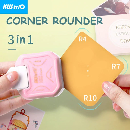 3-in-1 Eckenrunder für Scrapbooking DIY: R4/R7/R10mm Eckschneider