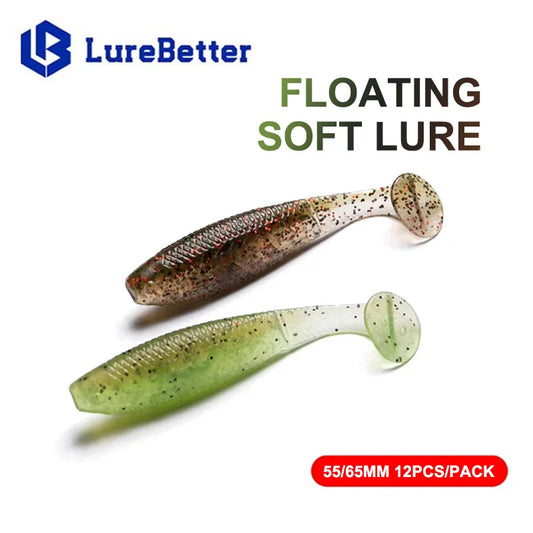 12er Set schwimmende weiche Köder 55 65mm für Süßwasser und Meerwasser