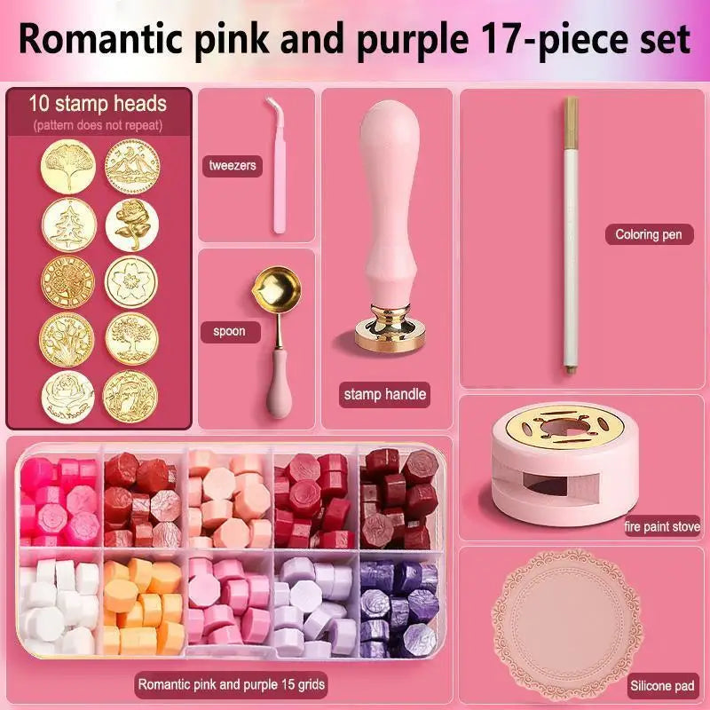 Dekoratives Wachs Siegel Stempel Set zum Basteln