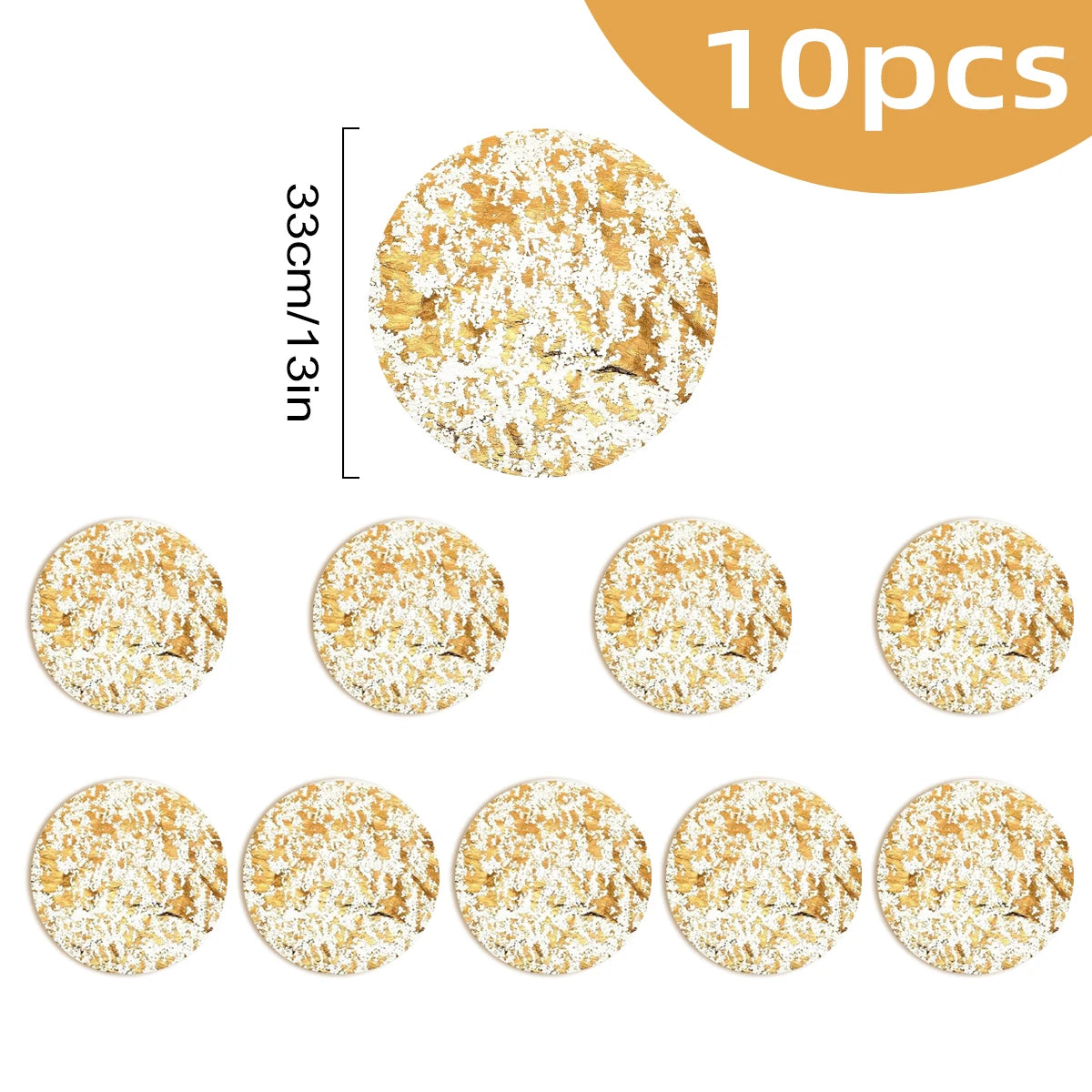 Gold Einweg Tischsets Rund 33cm für Weihnachtsfeier & Festliche Deko