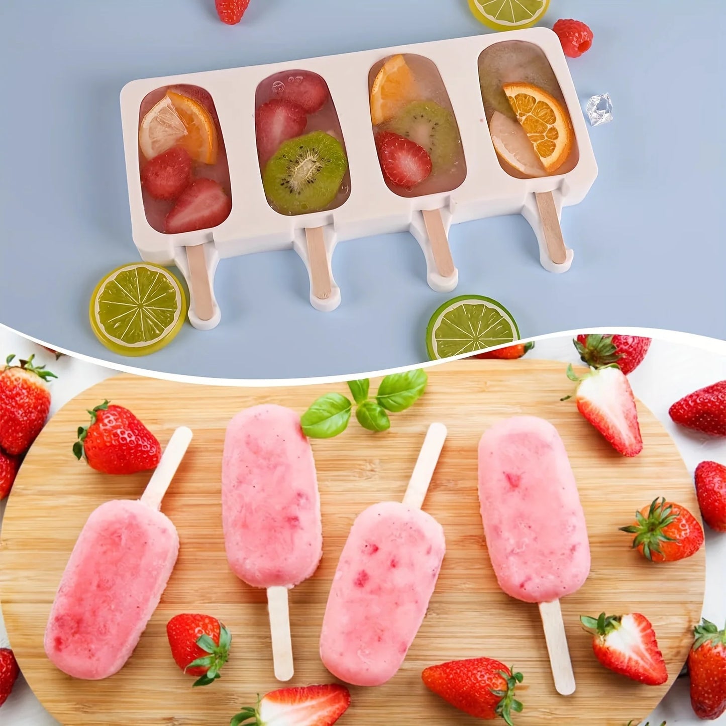 Silikon Eisform DIY für Fruchtsaft Eis Popsicle Backform umweltfreundlich
