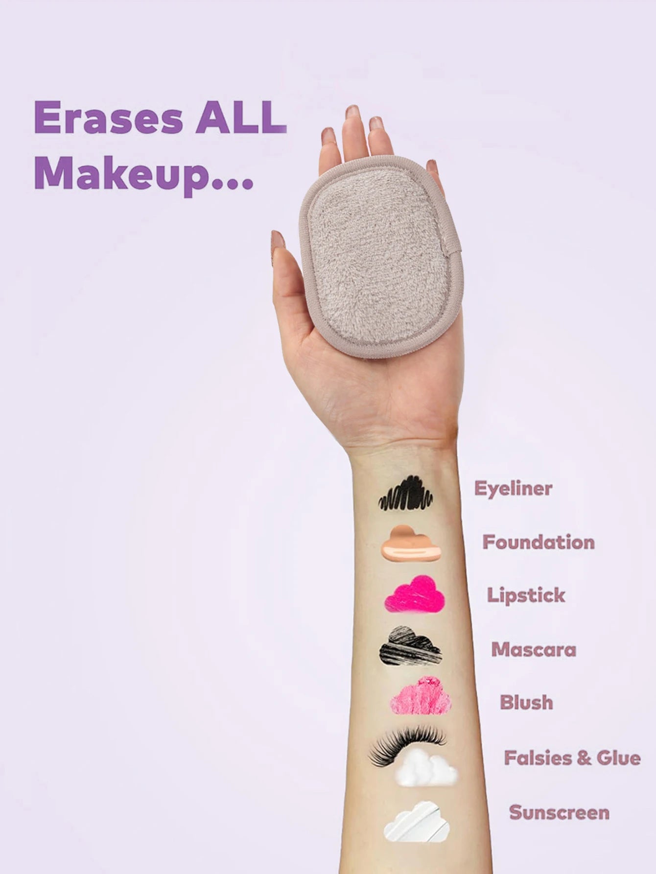 Wiederverwendbare Make up Entferner Tücher mit Farbverlauf 7 Stück