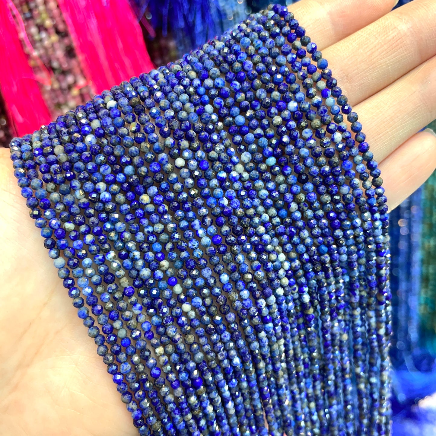 2 mm Naturstein Amethyst Tigerauge Lapislazuli Perlen für Schmuckherstellung-Yabubest - Home & More
