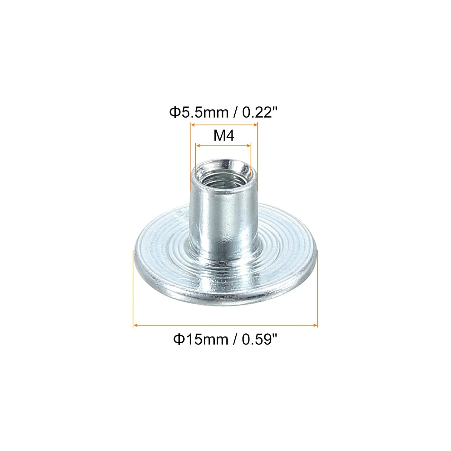 50er Set T-Muttern aus robustem Kohlenstoffstahl mit runder Basis