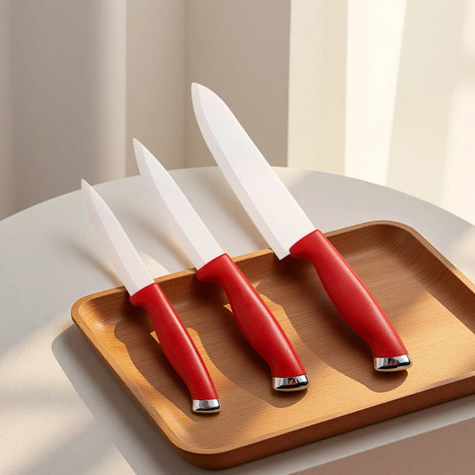 Keramikmesser Set mit scharfer weißer Klinge für präzises Schneiden