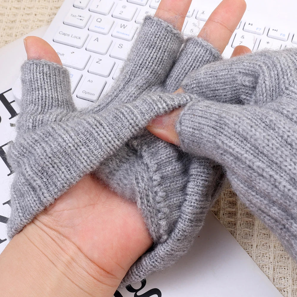 Gestrickte Thermo Halbfingerhandschuhe Für Damen Und Herren-Yabubestshop