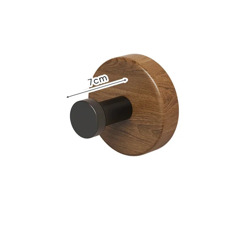 Selbstklebende Massivholz Haken Walnuss für Bad Schlafmantel Schlüssel