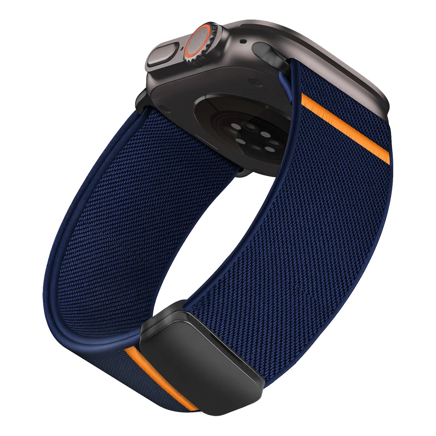 Magnetisches Nylonarmband kompatibel mit Apple Watch Größen 38 bis 49 mm