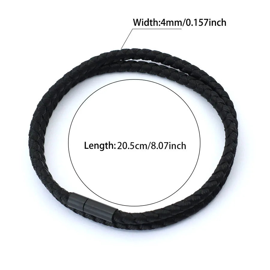 Geflochtenes Kielseil Armband für Herren Magnetisch Doppellagig Nautisch