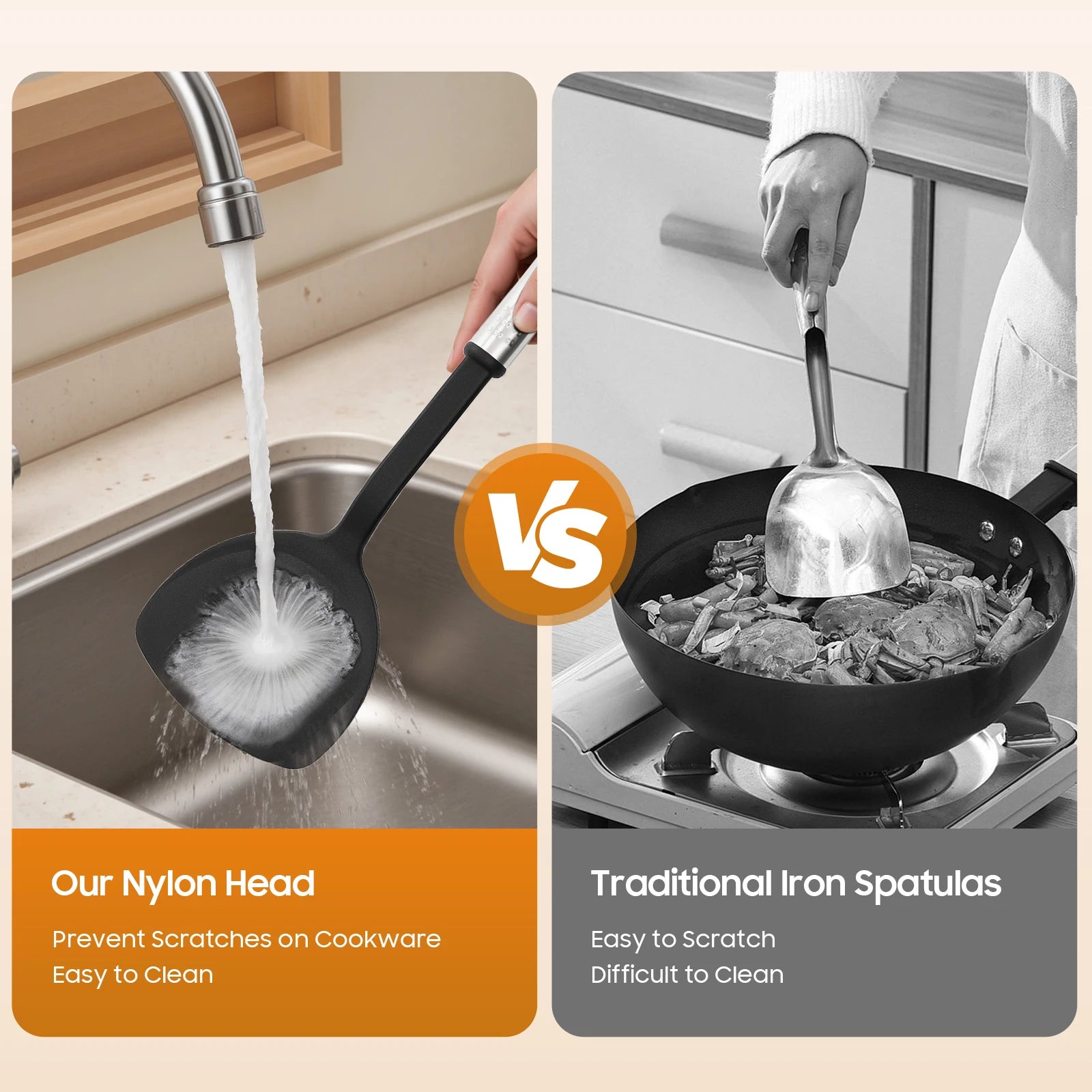 40-teiliges Küchenutensilien Set aus Nylon und Edelstahl für Kochenthusiasten-Yabubest - Home & More