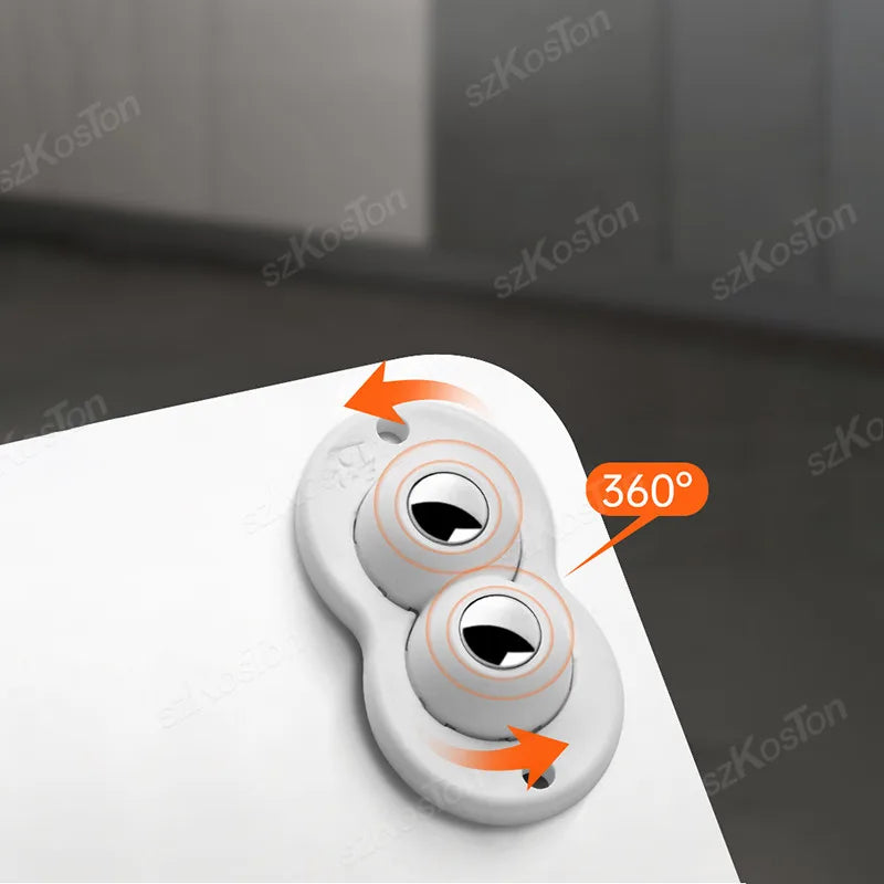 Selbstklebende Mini Lenkrolle aus ABS mit Stahl- oder Nylonkugeln, 360° Drehbar