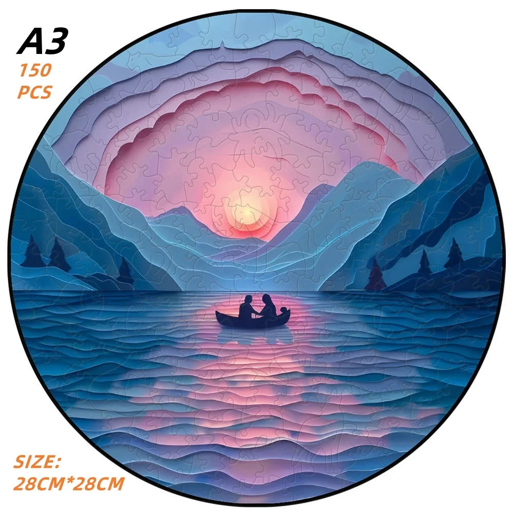 Anspruchsvolles Landschafts Holzpuzzle für Dekoration und Spiel