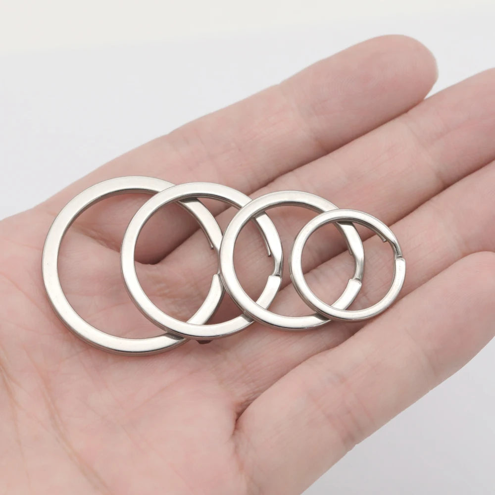 10x Edelstahl Schlüsselringe 15-35mm für DIY Schmuck & Anhänger