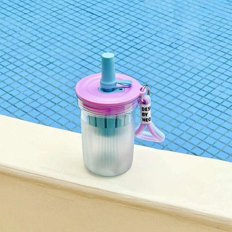 16,3oz Bunte Kunststoff Trinkflasche mit Tee Infuser und Stroh für Outdoor