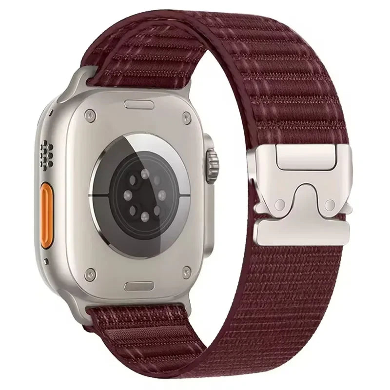 Elastisches Nylon Armband 38-49mm für Smartwatches mit Fallschirmschnalle Sport