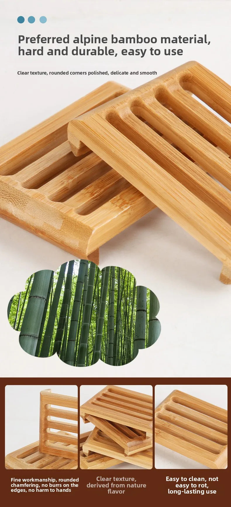 Tragbare Holz Bambus Seifenschale Seifenhalter Bad Zubehör