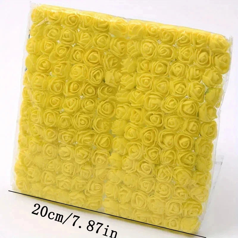 144 teiliges Mini Schaumrosen Set fuer kreative Dekorationen