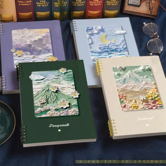 A5 Notizbuch lose Blätter 60 Seiten abnehmbar Ölgemälde Landschaft